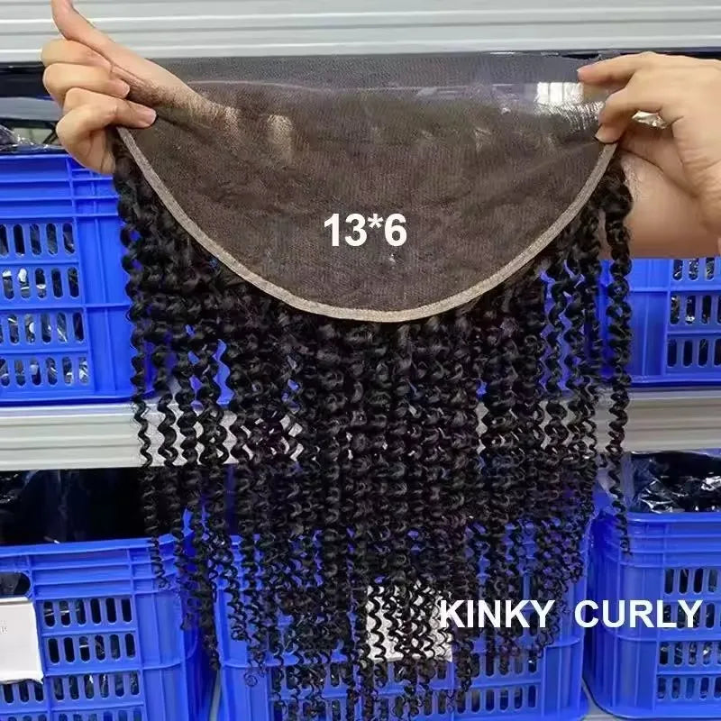 2x6 hd Lace Closure Raw Hair with Bundles Burmese Curly Hair hd Lace Frontal Glueless Wig Human Hair Raw Vietnamese Hair Bundles