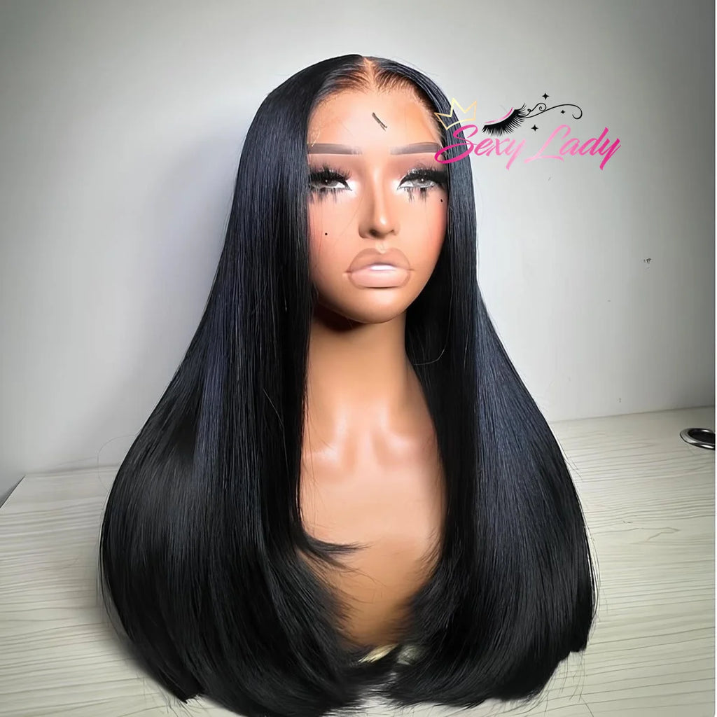 180 Density HD Lace Front Closure Wig Deep Wave 13x4 Glueless Wig Human Hair Ready to Wear Straight No Glue Preplucked Wear Wigs