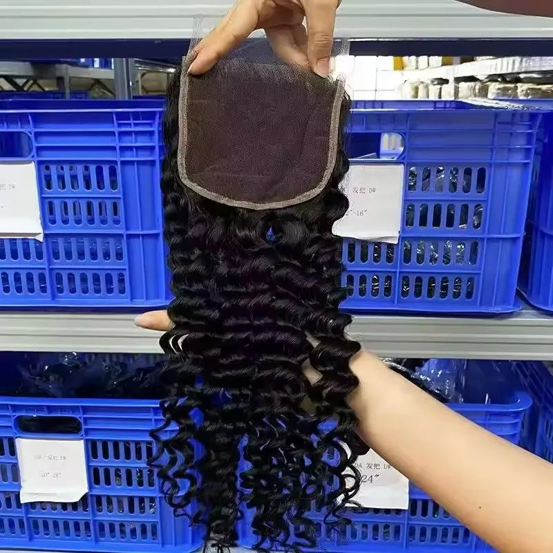 2x6 hd Lace Closure Raw Hair with Bundles Burmese Curly Hair hd Lace Frontal Glueless Wig Human Hair Raw Vietnamese Hair Bundles