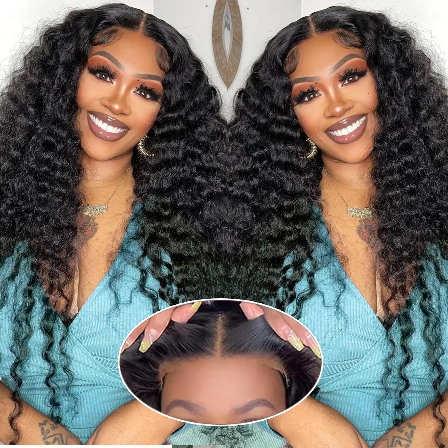 Top Quality Glueless Wig Human Hair Water Wave Wig Human Hair 26 Inch Ready to Wear Wigs 200% Density for Black Woman