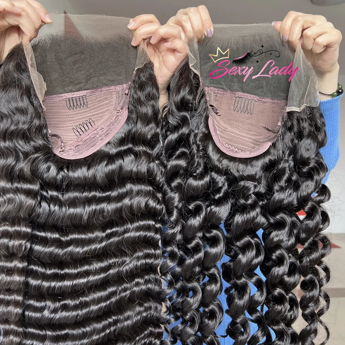 180 Density HD Lace Front Closure Wig Deep Wave 13x4 Glueless Wig Human Hair Ready to Wear Straight No Glue Preplucked Wear Wigs