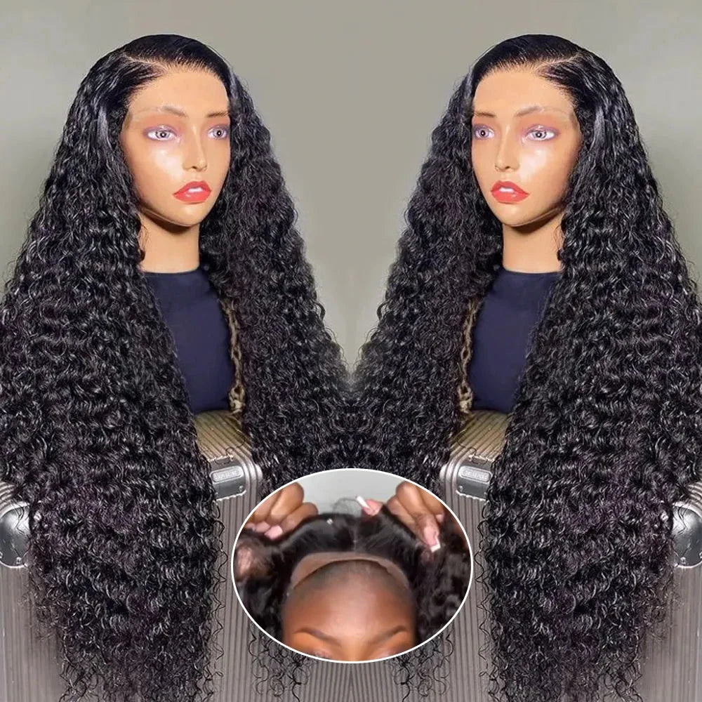 Glueless Wig Human Hair Wear and Go Pre Plucked Water Wave 4X6 Transparent Lace Brazilian Human Hair Wigs  adults