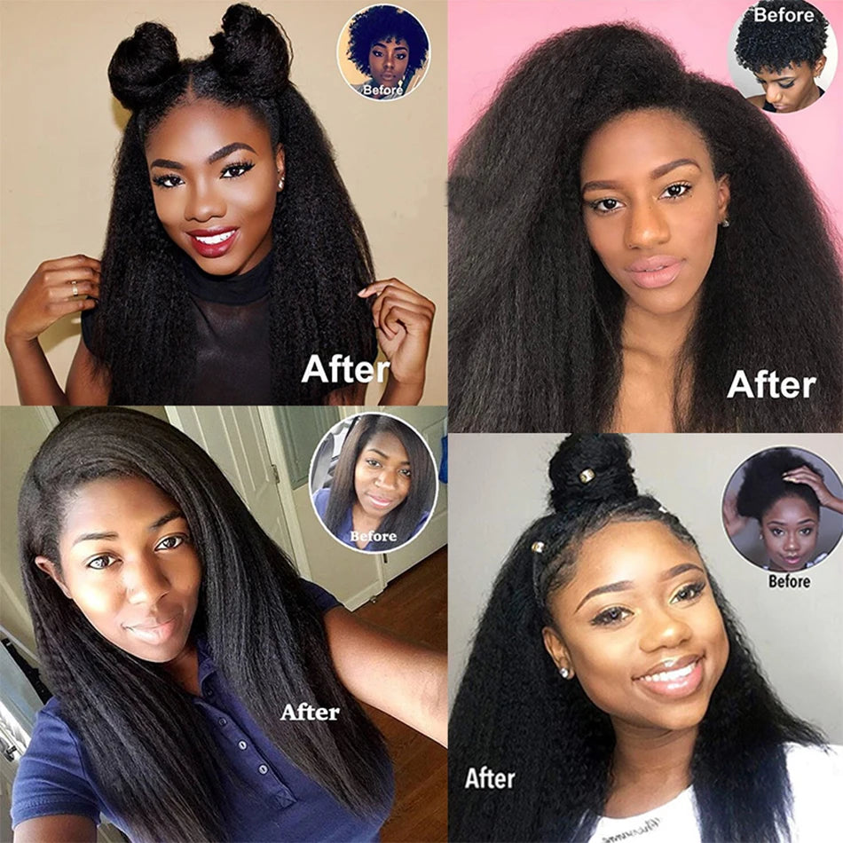 5x5 13x4 13x6 HD Lace Wig Kinky Straight Lace Front Human Hair Wigs Yaki Brazilian Wear and Go Pre Cut Glueless Wig Human Hair