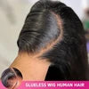 Shipping Now 5x5 Glueless Wig Human Hair Raw Indian Bone Straight Hair, Pre Cut Lace Front Wig Human Hair for Women Put on Off