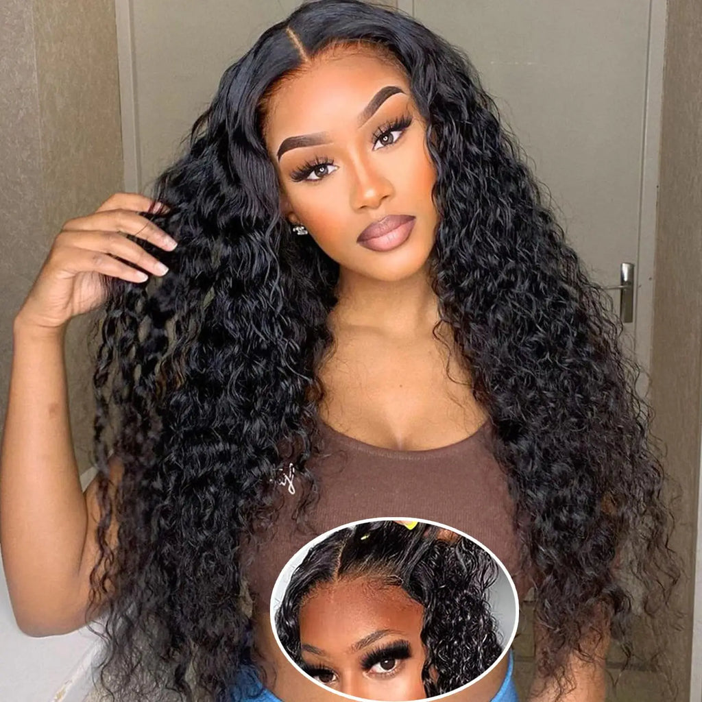 Top Quality Glueless Wig Human Hair Water Wave Wig Human Hair 26 Inch Ready to Wear Wigs 200% Density for Black Woman