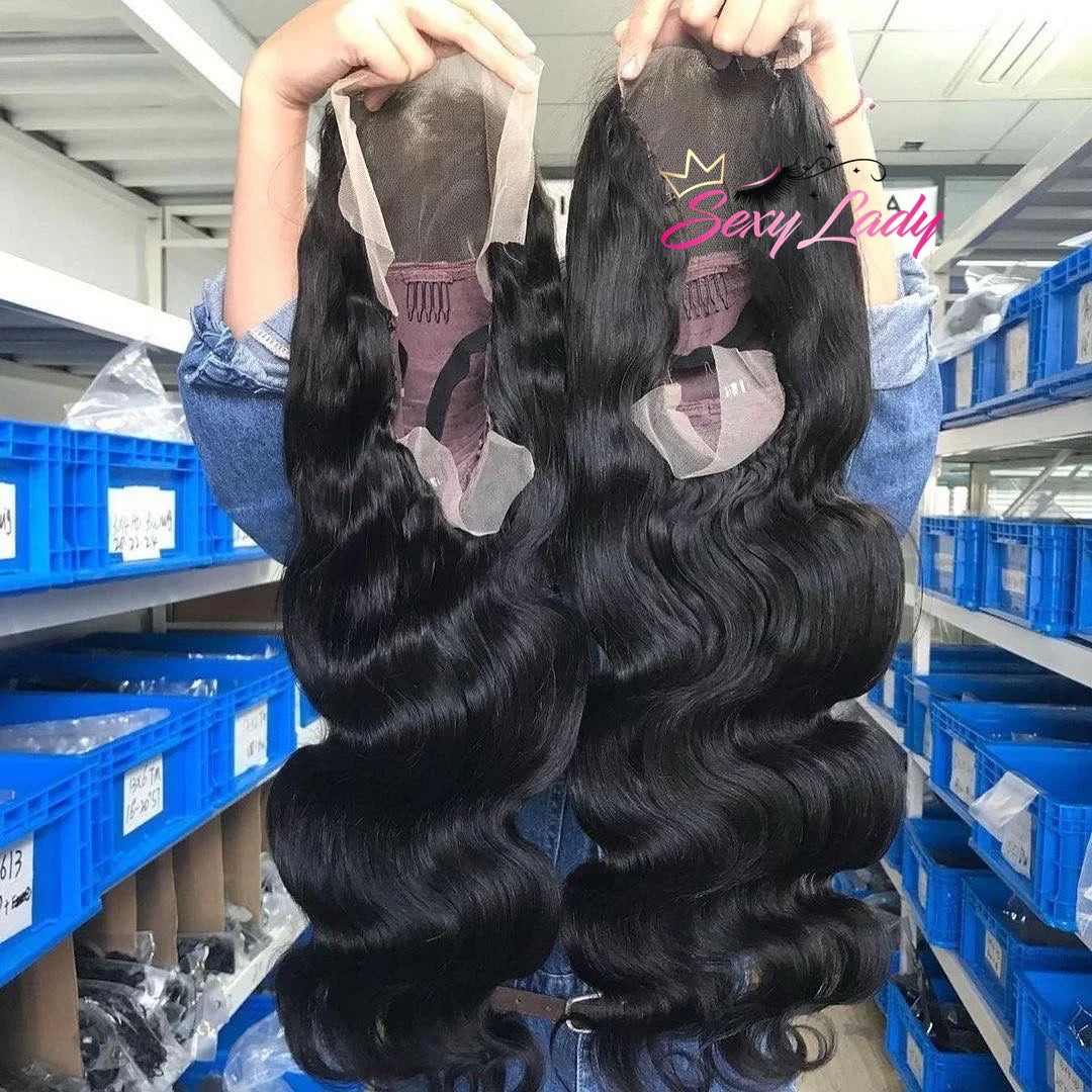 13x4 Glueless Wig Human Hair Ready to Wear Straight No Glue Preplucked Wear Wigs 180 Density HD Lace Front Closure Wig Deep Wave