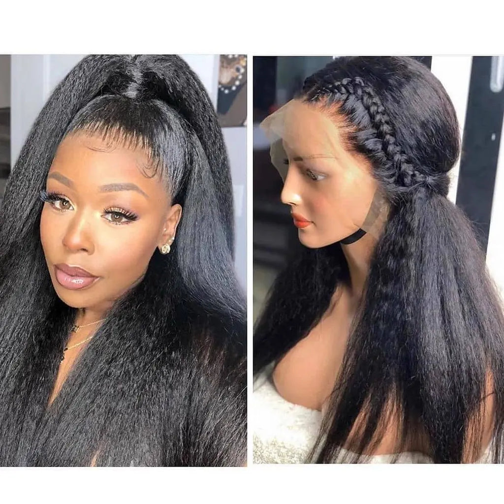 5x5 13x4 13x6 HD Lace Wig Kinky Straight Lace Front Human Hair Wigs Yaki Brazilian Wear and Go Pre Cut Glueless Wig Human Hair