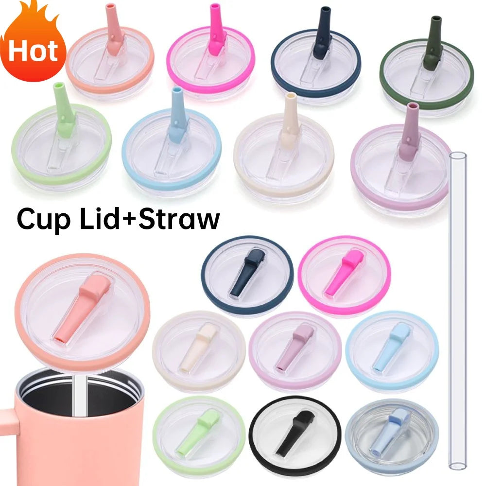 Spill-proof Cup Cover For Stanley 40oz Replaceable Environmental Protection Cup Cover Creative Spiral Straw Cover Cup Accessorie