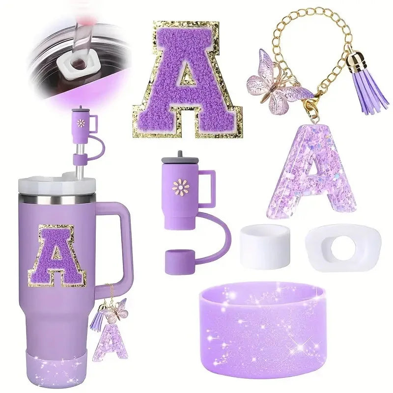 6PCS Cup Accessories Set for Stanley Cup 40oz tumbler with handle Including Silicone Straw Topper and Boot, Spill Proof Stopper