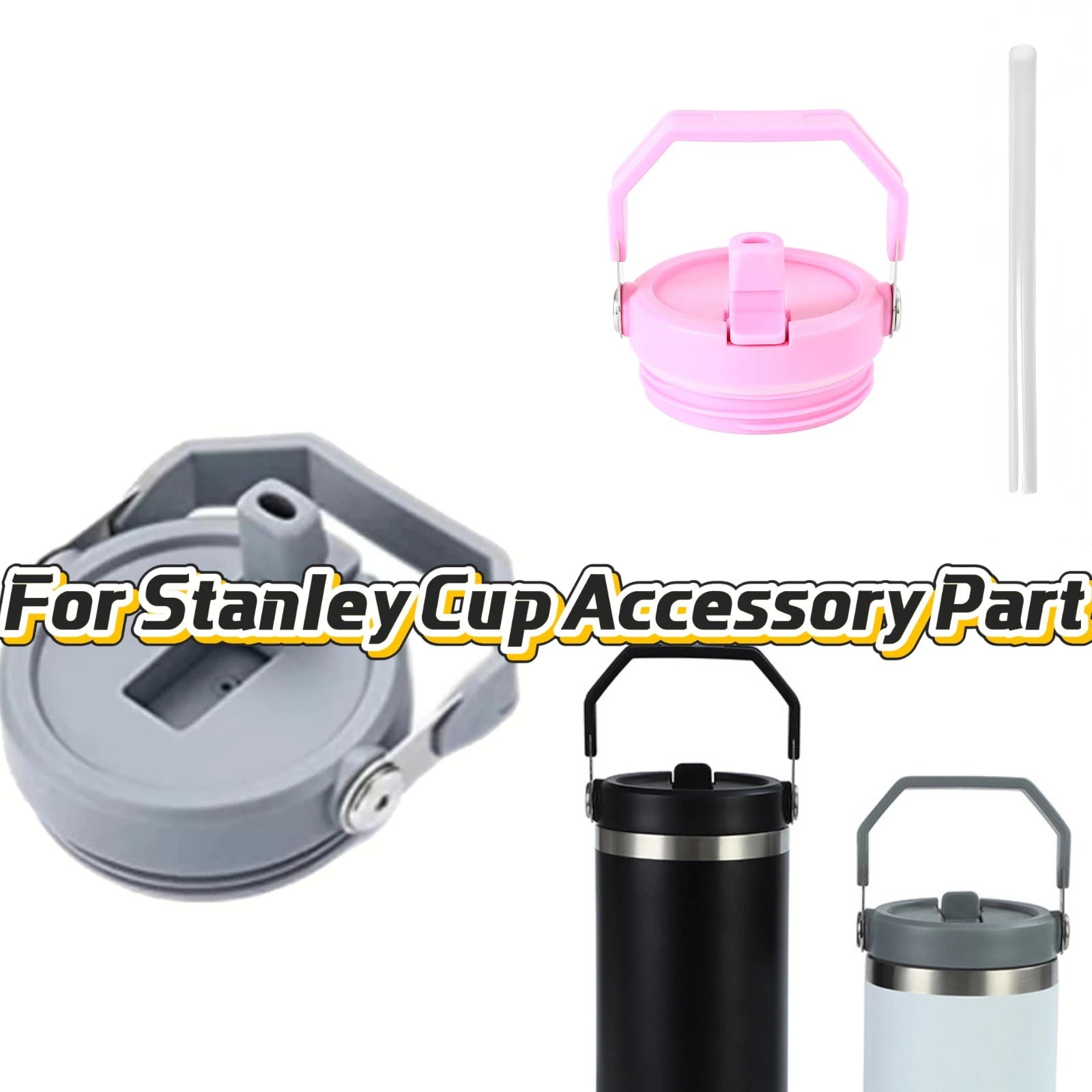 For Stanley Cup Accessory Part Fitting For 20/30oz Cup For Stanley Cup High Quality Replaceable Cup Cover And Straw Set