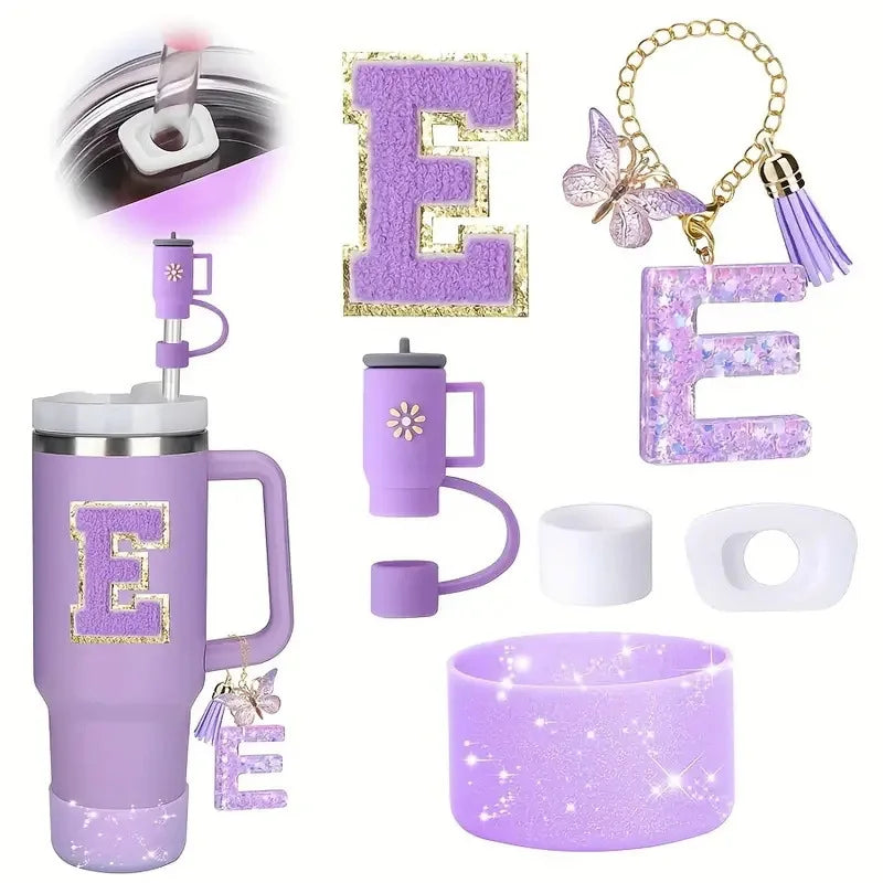 6PCS Cup Accessories Set for Stanley Cup 40oz tumbler with handle Including Silicone Straw Topper and Boot, Spill Proof Stopper