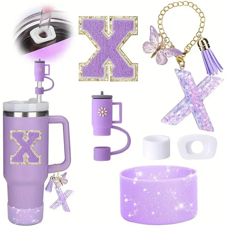 6PCS Cup Accessories Set for Stanley Cup 40oz tumbler with handle Including Silicone Straw Topper and Boot, Spill Proof Stopper