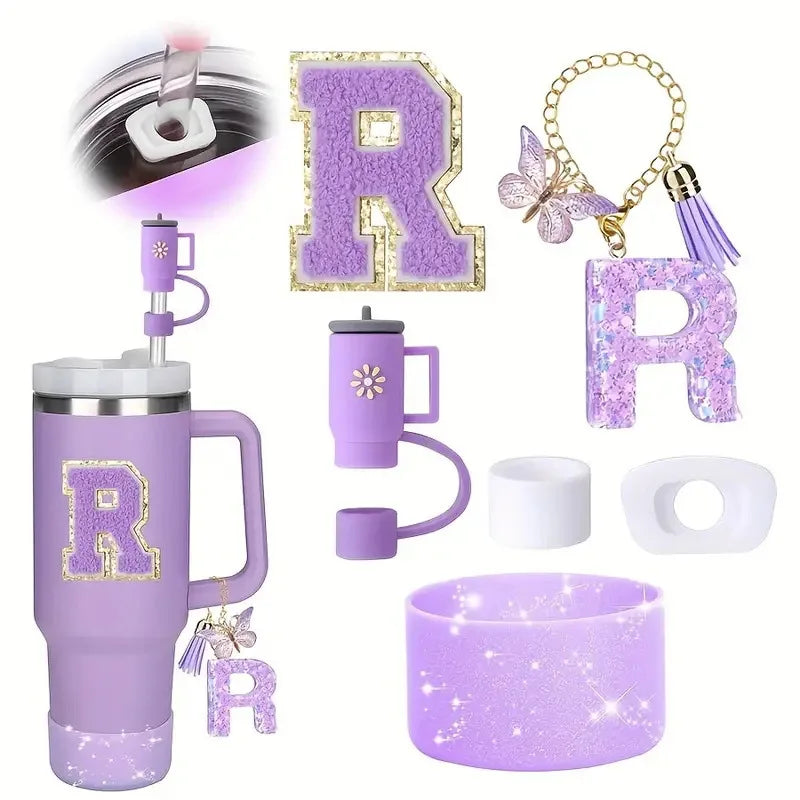 6PCS Cup Accessories Set for Stanley Cup 40oz tumbler with handle Including Silicone Straw Topper and Boot, Spill Proof Stopper