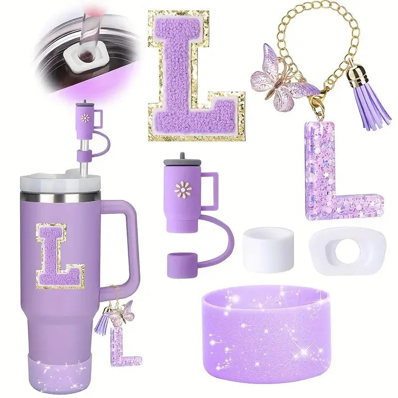 6PCS Cup Accessories Set for Stanley Cup 40oz tumbler with handle Including Silicone Straw Topper and Boot, Spill Proof Stopper