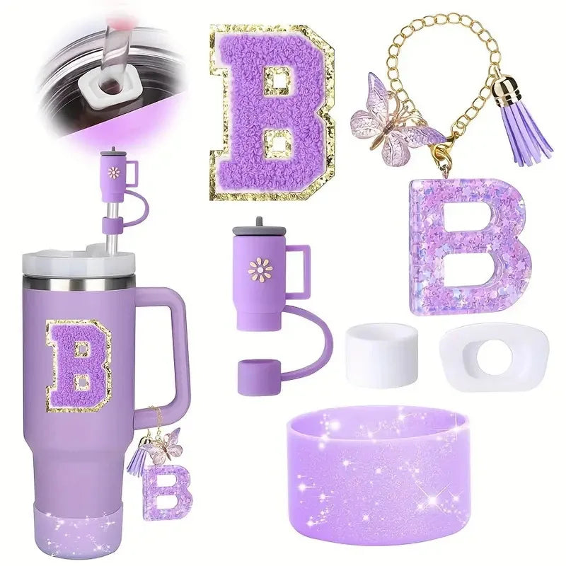 6PCS Cup Accessories Set for Stanley Cup 40oz tumbler with handle Including Silicone Straw Topper and Boot, Spill Proof Stopper