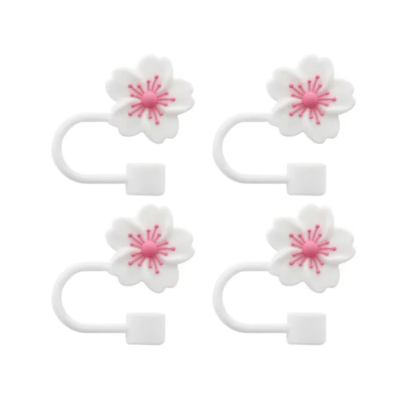 2/4pcs Straw Cover Cap for Stanley Cup lids Flowers Tip Covers