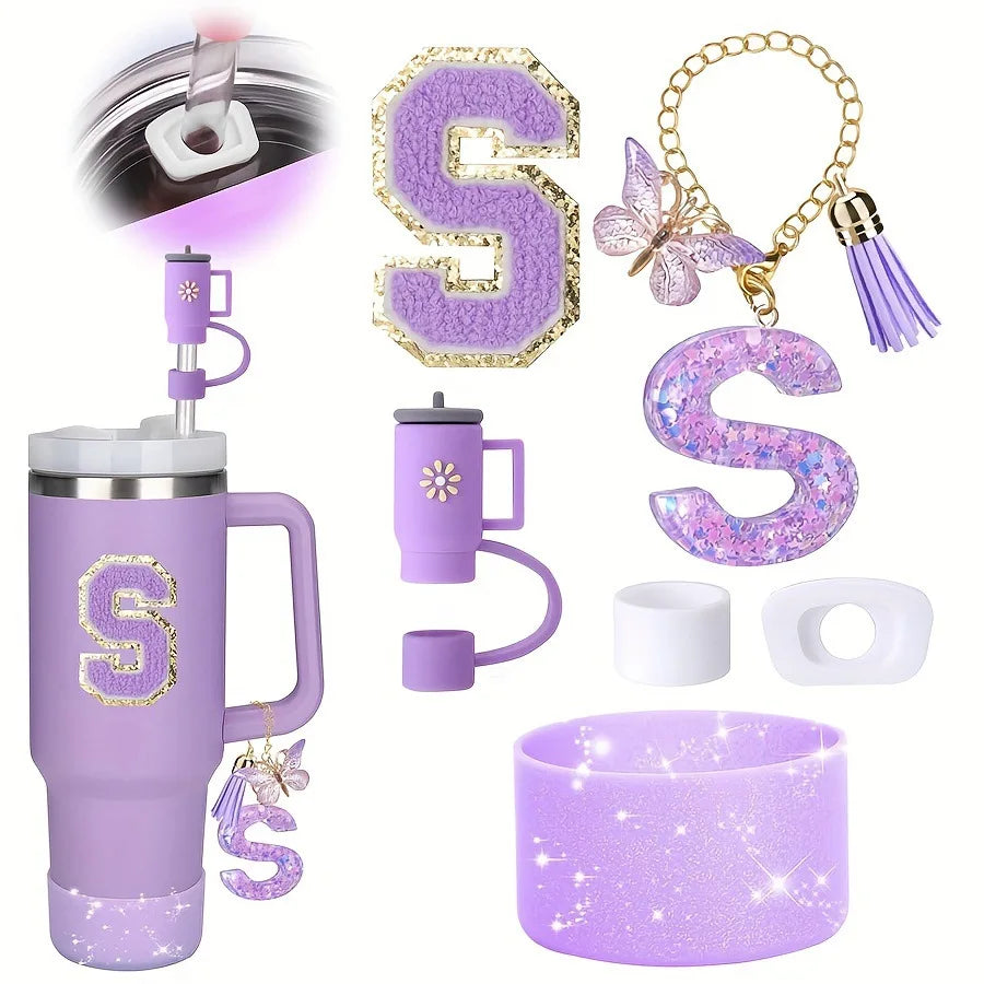 6PCS Cup Accessories Set for Stanley Cup 40oz tumbler with handle Including Silicone Straw Topper and Boot, Spill Proof Stopper