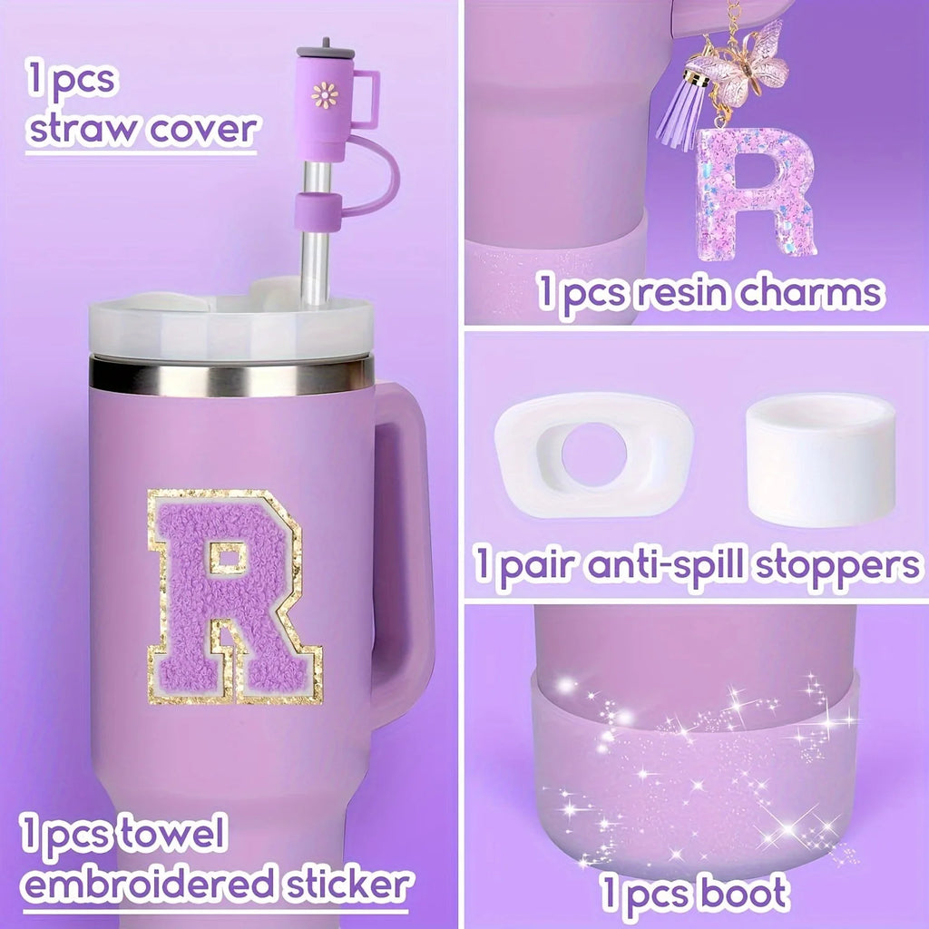 6PCS Cup Accessories Set for Stanley Cup 40oz tumbler with handle Including Silicone Straw Topper and Boot, Spill Proof Stopper