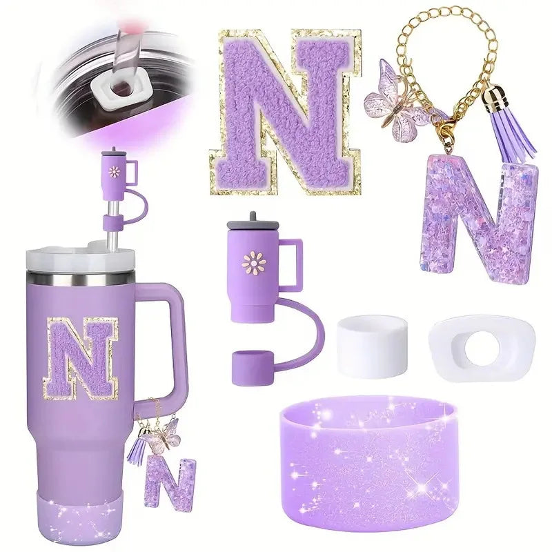 6PCS Cup Accessories Set for Stanley Cup 40oz tumbler with handle Including Silicone Straw Topper and Boot, Spill Proof Stopper