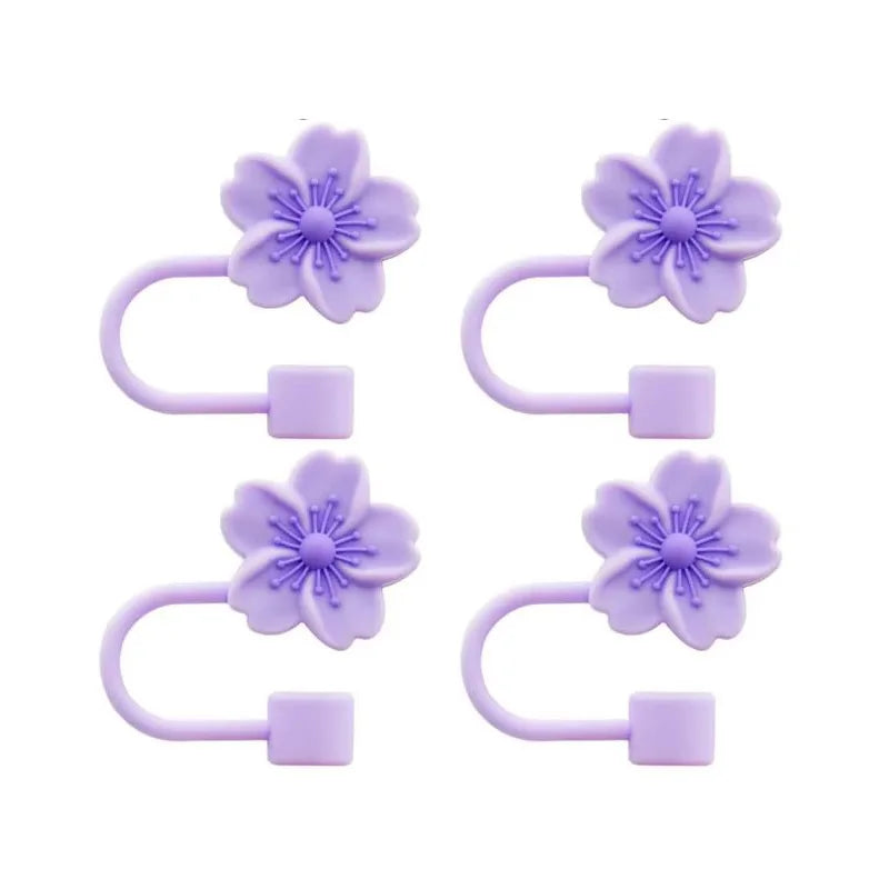 2/4pcs Straw Cover Cap for Stanley Cup lids Flowers Tip Covers