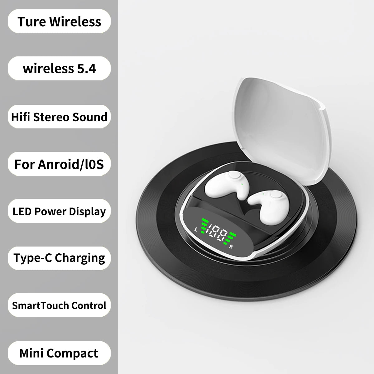 Waterproof Wireless Bluetooth 5.3 Headsets Mini headset Painless  Headphones Fit for Sleeping/Sports