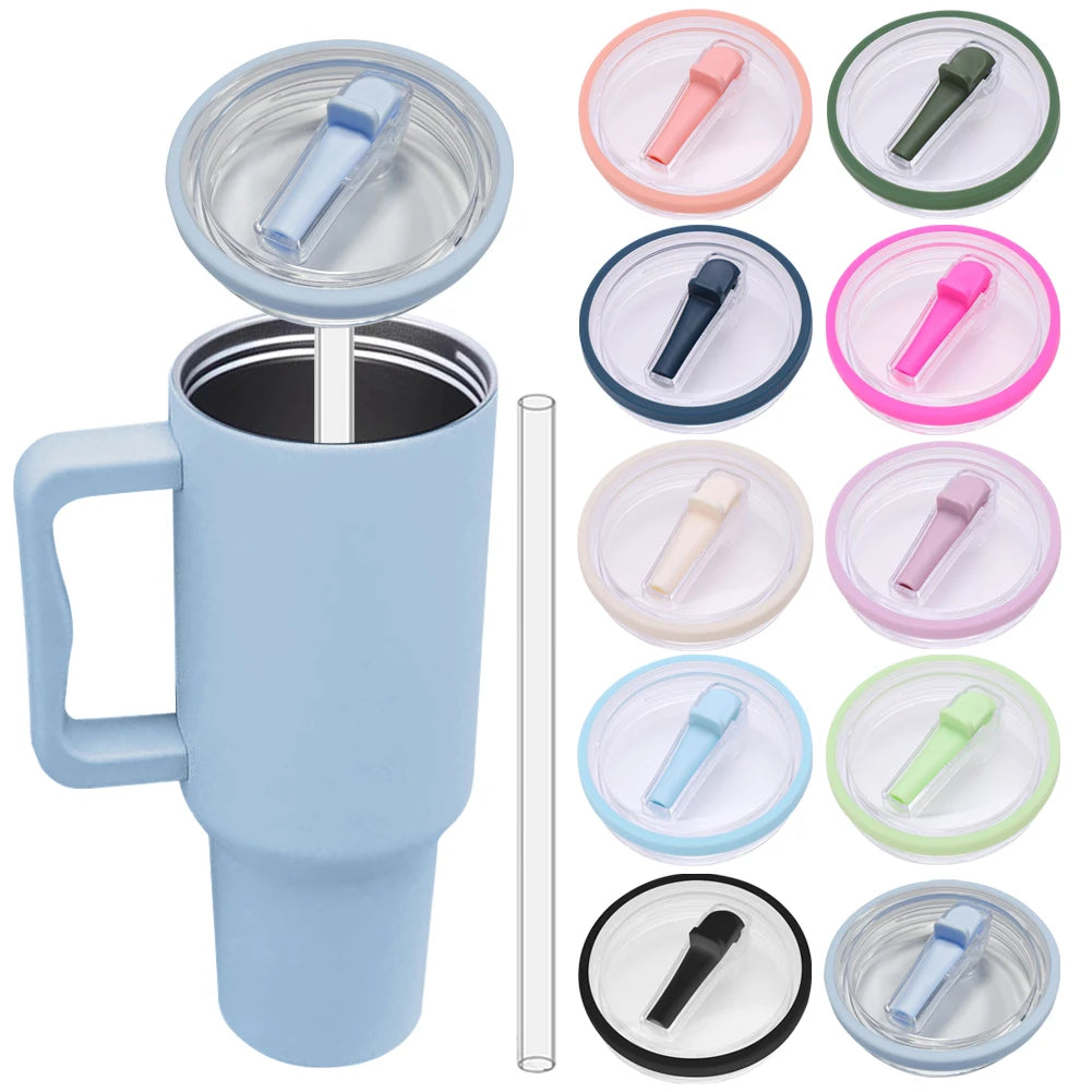 Spill-proof Cup Cover For Stanley 40oz Replaceable Environmental Protection Cup Cover Creative Spiral Straw Cover Cup Accessorie