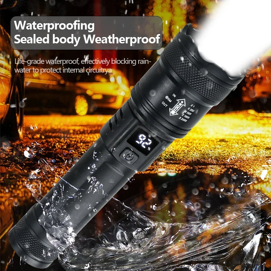 High Strong Power Led Flashlights Fishing Emergency Zoom Lantern