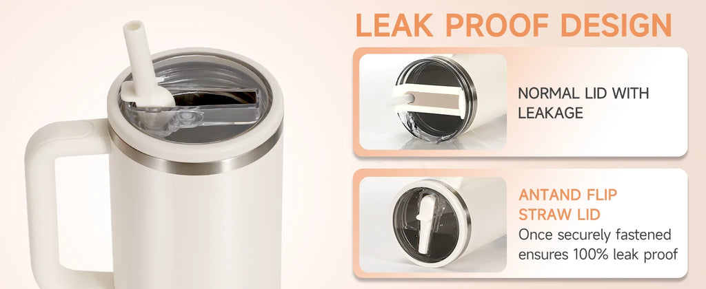 40oz Flip Straw Leak Proof Lid for Stanley H2.0 Tumbler Lid Replacement for Stanley Cup Accessories Straw Cover