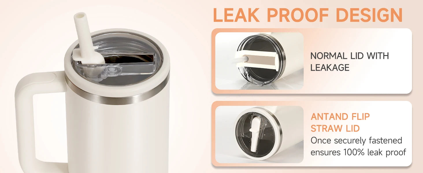 40oz Flip Straw Leak Proof Lid for Stanley H2.0 Tumbler Lid Replacement for Stanley Cup Accessories Straw Cover