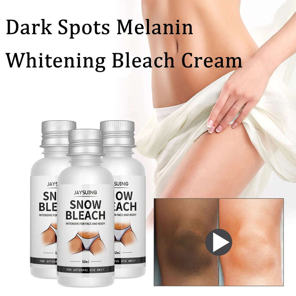 Body Whitening Bleach Cream Brighten Underarm Elbow Knees Joint Removal Intimate Parts Dark Spots Melanin Snow Bleach Cream 30ml