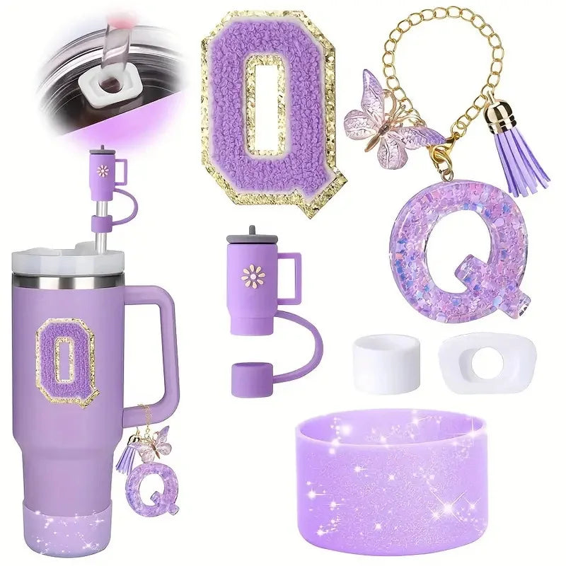 6PCS Cup Accessories Set for Stanley Cup 40oz tumbler with handle Including Silicone Straw Topper and Boot, Spill Proof Stopper