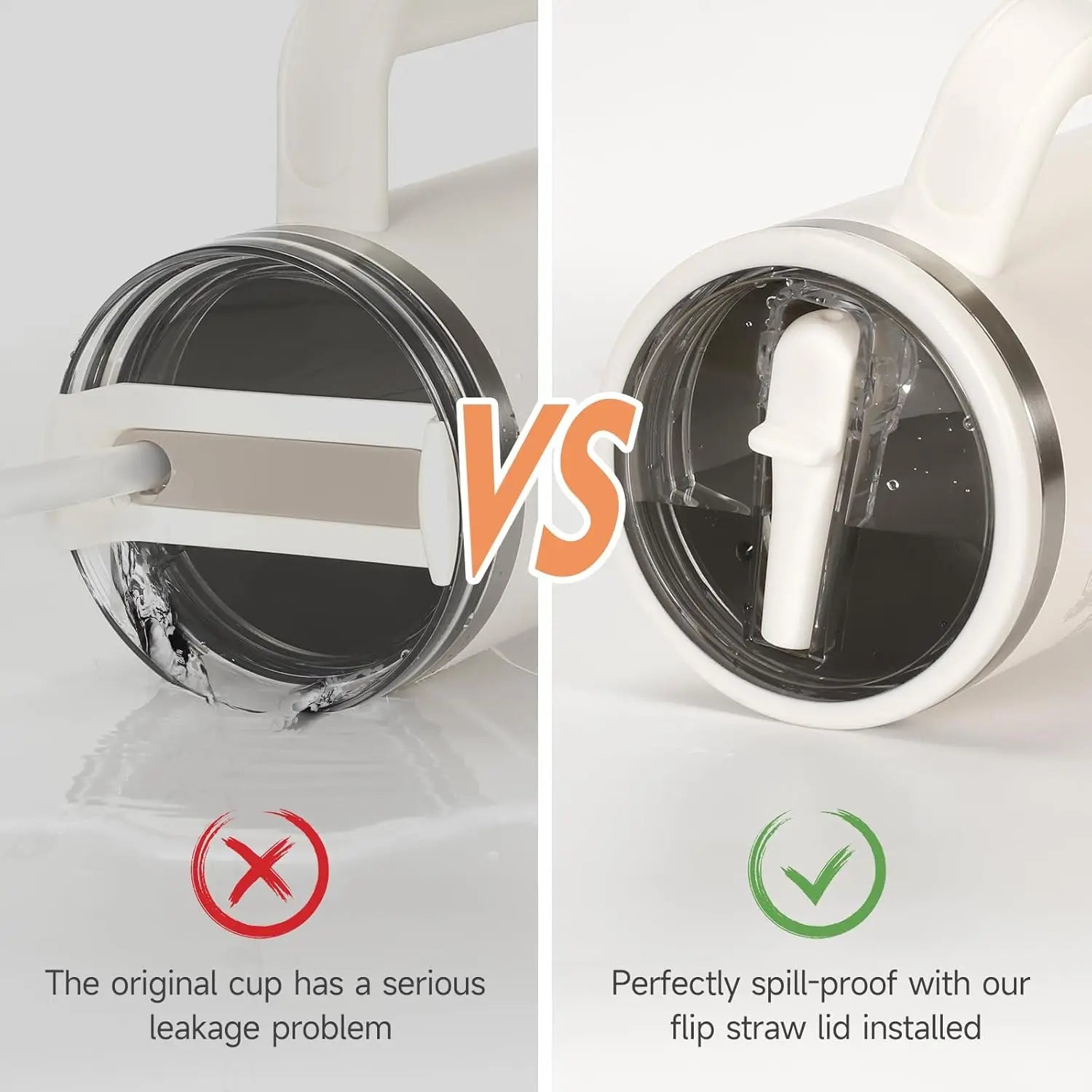 40oz Flip Straw Leak Proof Lid for Stanley H2.0 Tumbler Lid Replacement for Stanley Cup Accessories Straw Cover
