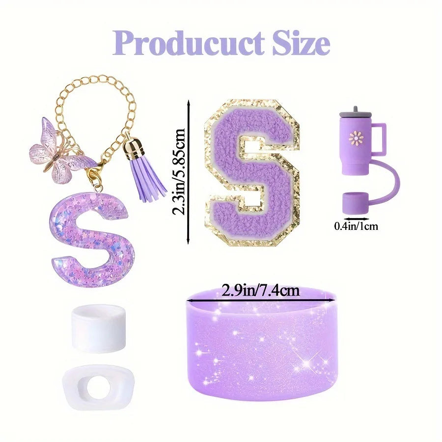 6PCS Cup Accessories Set for Stanley Cup 40oz tumbler with handle Including Silicone Straw Topper and Boot, Spill Proof Stopper