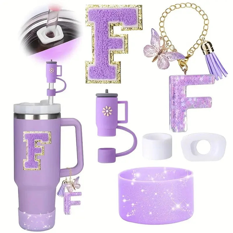 6PCS Cup Accessories Set for Stanley Cup 40oz tumbler with handle Including Silicone Straw Topper and Boot, Spill Proof Stopper