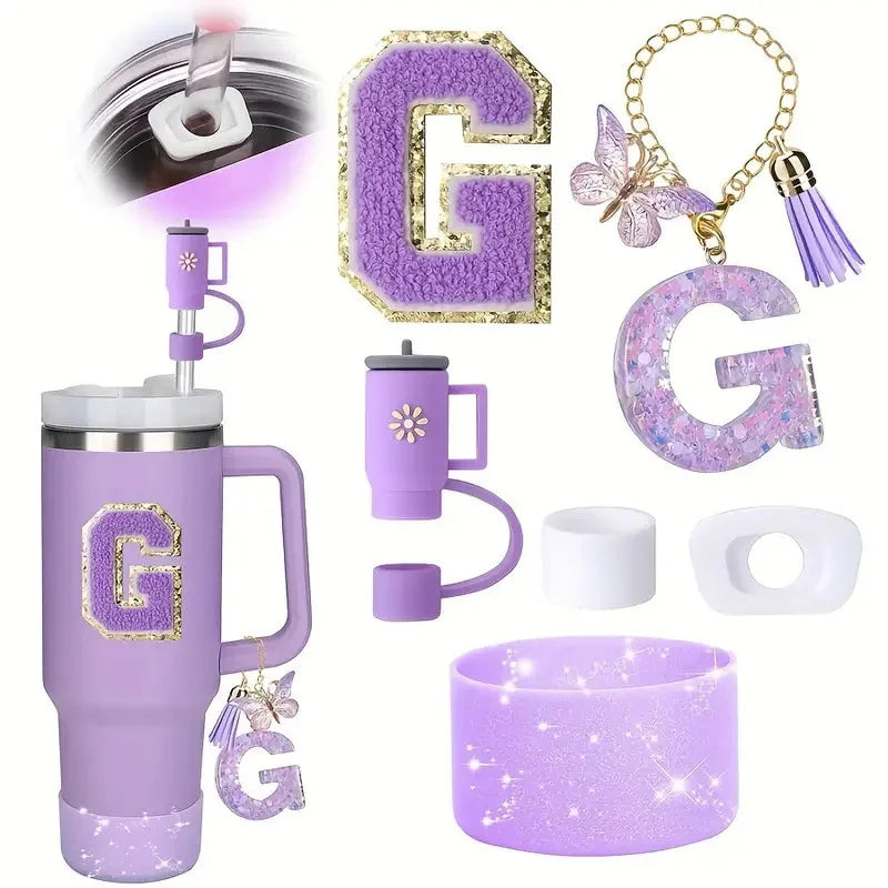 6PCS Cup Accessories Set for Stanley Cup 40oz tumbler with handle Including Silicone Straw Topper and Boot, Spill Proof Stopper