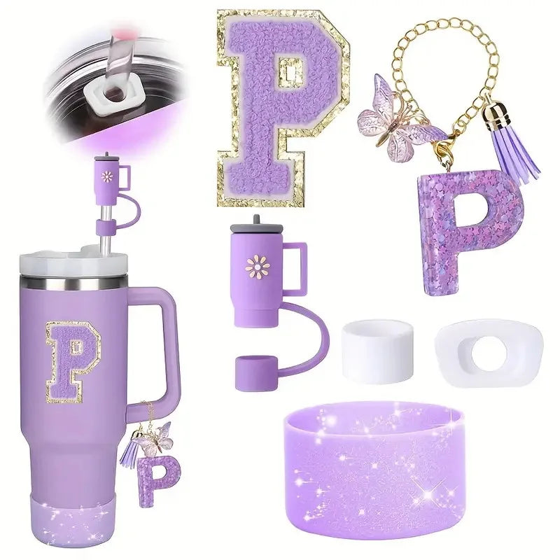 6PCS Cup Accessories Set for Stanley Cup 40oz tumbler with handle Including Silicone Straw Topper and Boot, Spill Proof Stopper