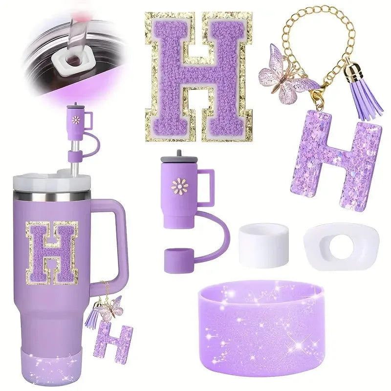 6PCS Cup Accessories Set for Stanley Cup 40oz tumbler with handle Including Silicone Straw Topper and Boot, Spill Proof Stopper