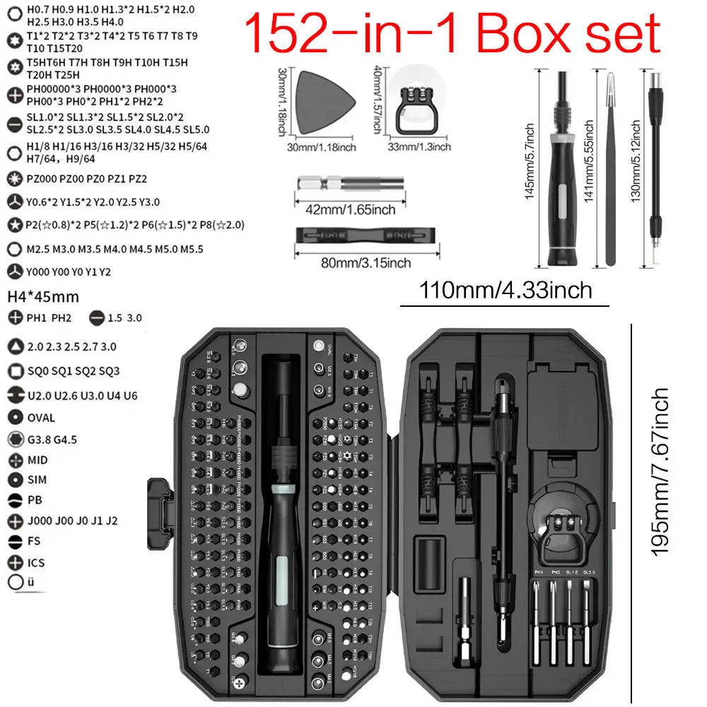 Set, Laptop Tool Kit, 152/25 in 1 Professional