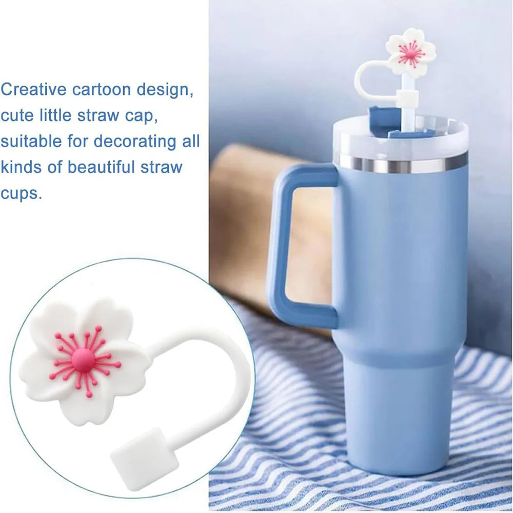 2/4pcs Straw Cover Cap for Stanley Cup lids Flowers Tip Covers