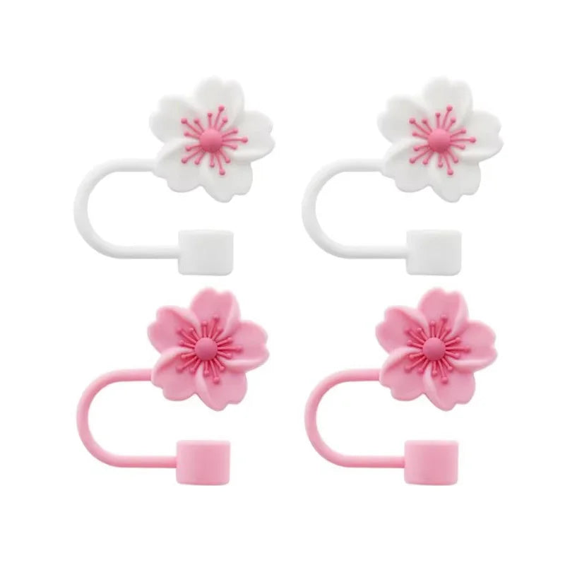 2/4pcs Straw Cover Cap for Stanley Cup lids Flowers Tip Covers