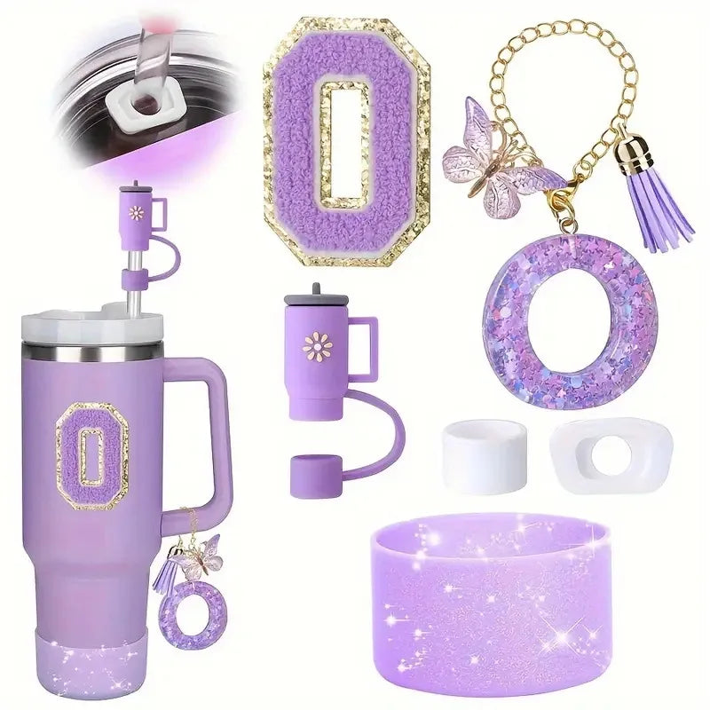 6PCS Cup Accessories Set for Stanley Cup 40oz tumbler with handle Including Silicone Straw Topper and Boot, Spill Proof Stopper