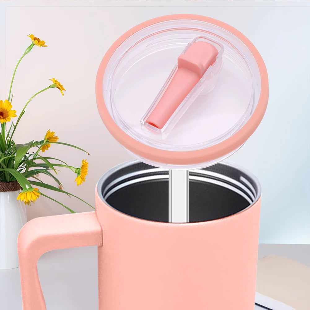 Spill-proof Cup Cover For Stanley 40oz Replaceable Environmental Protection Cup Cover Creative Spiral Straw Cover Cup Accessorie