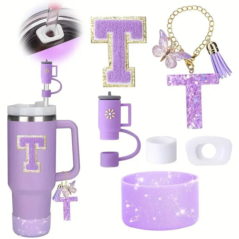 6PCS Cup Accessories Set for Stanley Cup 40oz tumbler with handle Including Silicone Straw Topper and Boot, Spill Proof Stopper