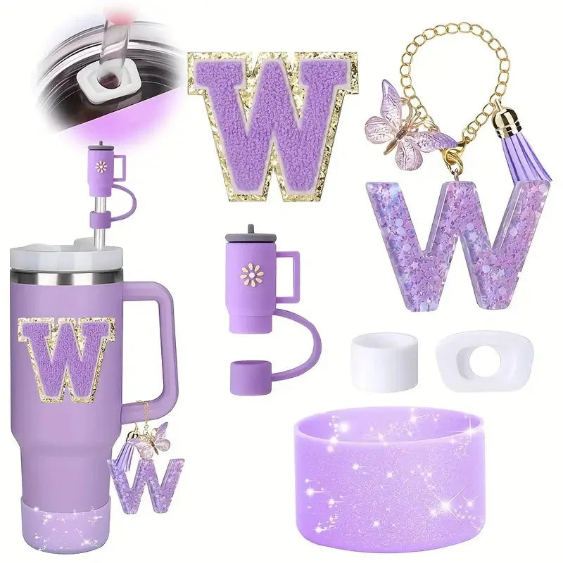 6PCS Cup Accessories Set for Stanley Cup 40oz tumbler with handle Including Silicone Straw Topper and Boot, Spill Proof Stopper