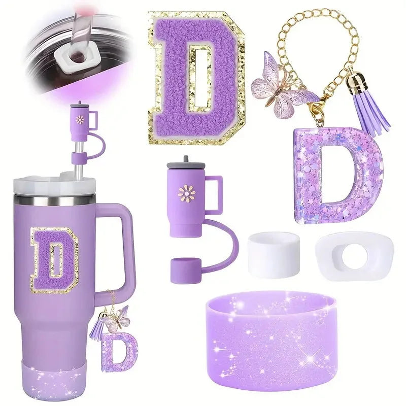 6PCS Cup Accessories Set for Stanley Cup 40oz tumbler with handle Including Silicone Straw Topper and Boot, Spill Proof Stopper