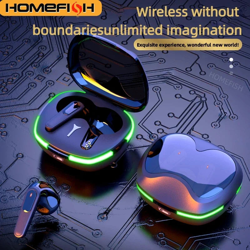 HOMEFISH Pro60 Binaural Wireless TWS Wireless Bluetooth Headset Mini Sports Bluetooth Headset NoiseCancelling Gaming Headset